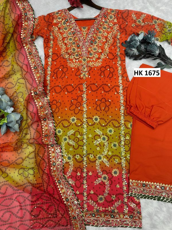 HK 1675 B DESIGNER SALWAR SUITS WHOLESALE