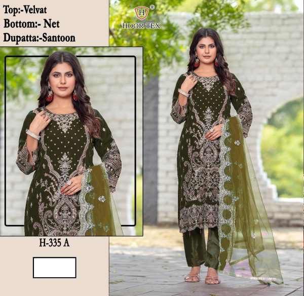 HOOR TEX H 335 A VELVET PAKSITANI SUITS