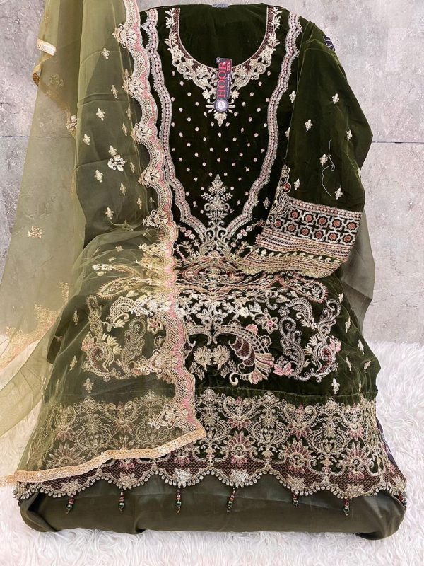 HOOR TEX H 335 A VELVET PAKSITANI SUITS