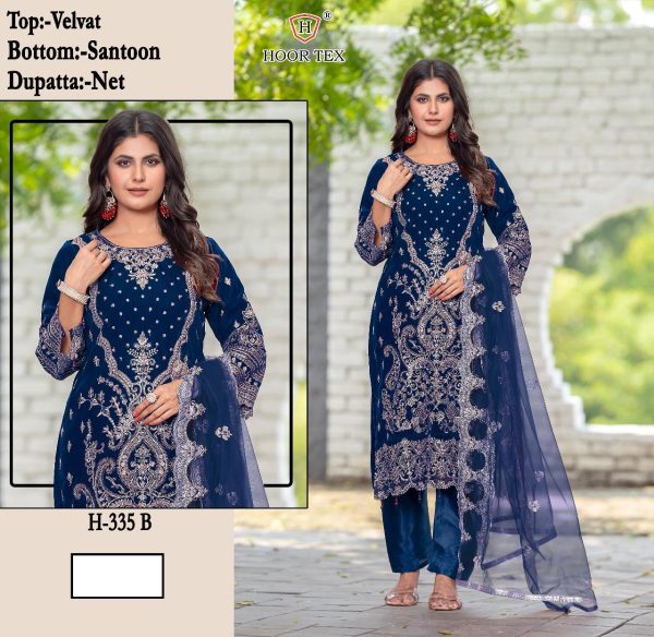 HOOR TEX H 335 B VELVET PAKSITANI SUITS