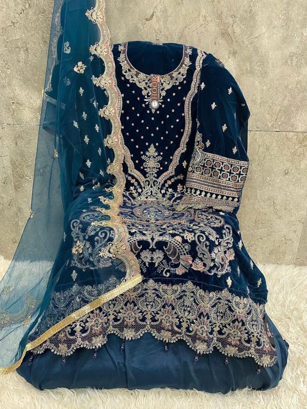 HOOR TEX H 335 B VELVET PAKSITANI SUITS