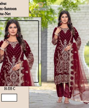 HOOR TEX H 335 C VELVET PAKSITANI SUITS