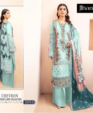 JIHAN 3374 D CHEVRON LAWN COLLECTION SUITS