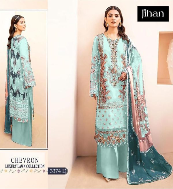 JIHAN 3374 D CHEVRON LAWN COLLECTION SUITS