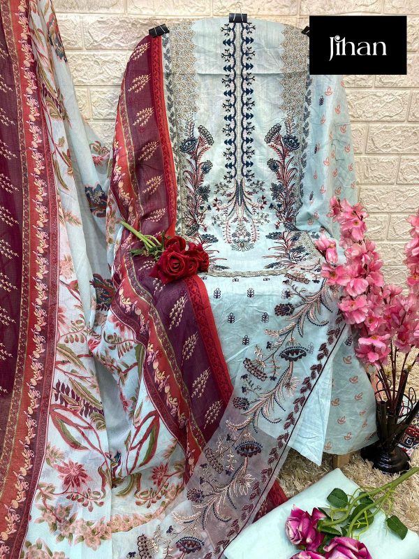 JIHAN 3374 D CHEVRON LAWN COLLECTION SUITS