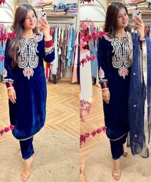 LC 1167 A DESIGNER VELVET SALWAR SUITS