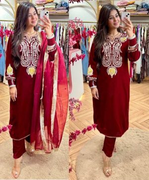 LC 1167 B DESIGNER VELVET SALWAR SUITS