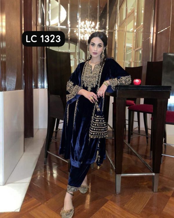 LC 1323 DESIGNER VELVET SALWAR SUITS