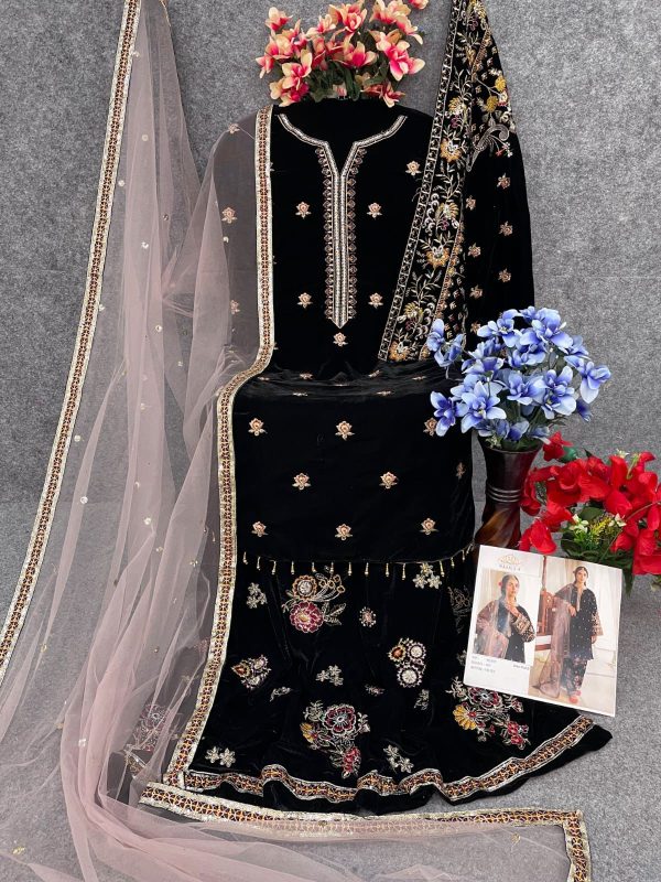 MAARIA A 1132 A B C D VELVET PAKISTANI SUITS