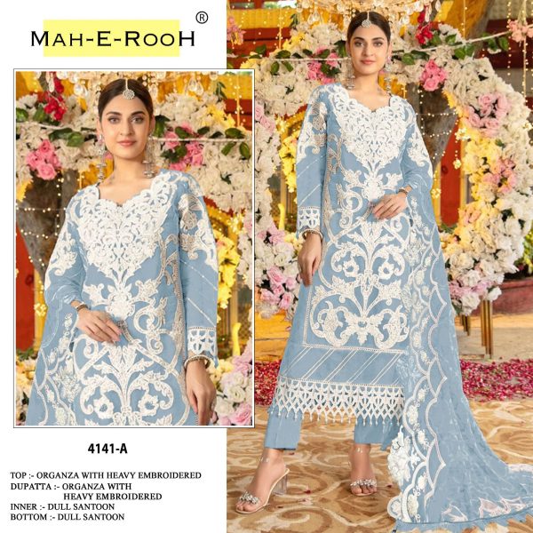 MAH E ROOH 4141 A TO H SALWAR SUITS WHOLESALE