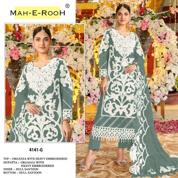 MAH E ROOH 4141 A TO H SALWAR SUITS WHOLESALE