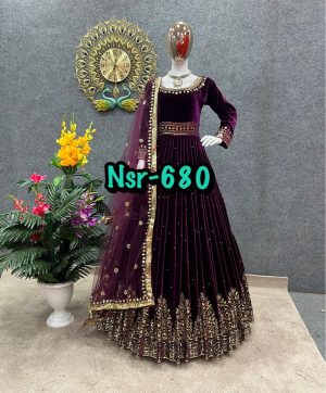 SHREE HARI NSR 680 DESIGNER VELVET GOWN