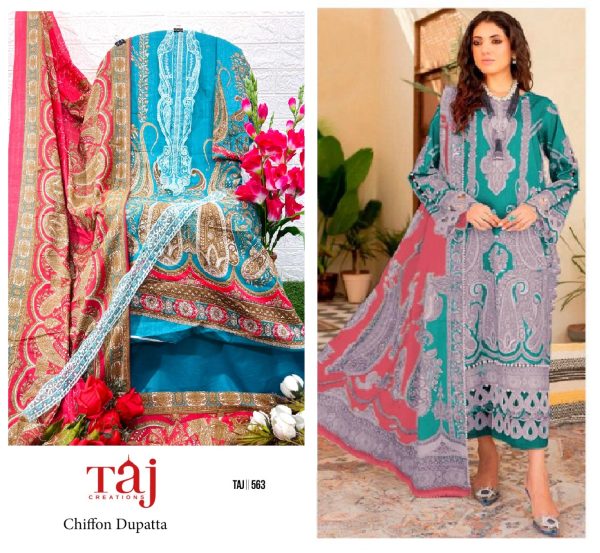 TAJ CREATIONS 563 COTTON SALWAR KAMEEZ