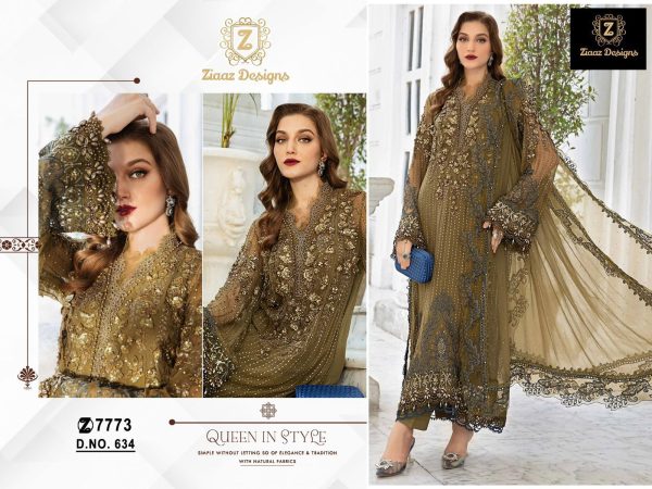 ZIAAZ DESIGNS 634 PAKSITANI SUITS WHOLESALE