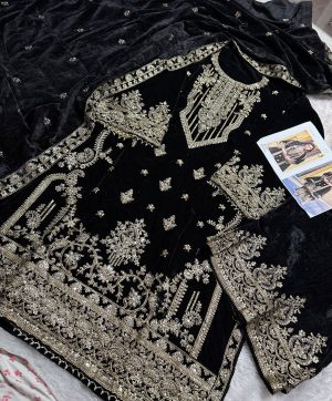 ZIAAZ DESIGNS 640 A VELVET PAKISTANI SUITS