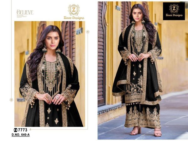 ZIAAZ DESIGNS 640 A VELVET PAKISTANI SUITS