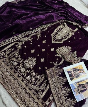 ZIAAZ DESIGNS 640 B VELVET PAKISTANI SUITS