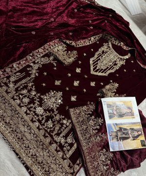 ZIAAZ DESIGNS 640 D VELVET PAKISTANI SUITS