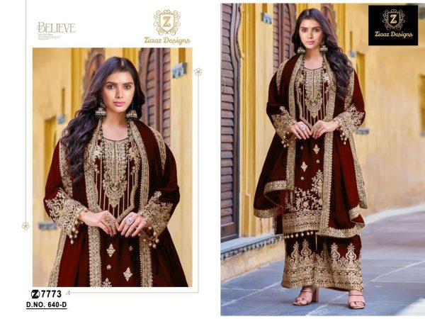 ZIAAZ DESIGNS 640 D VELVET PAKISTANI SUITS