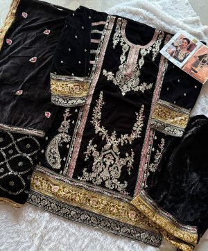 ZIAAZ DESIGNS 653 A VELVET SALWAR SUITS