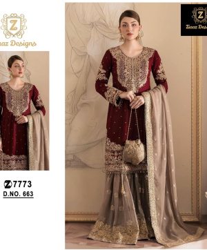 ZIAAZ DESIGNS 663 PAKISTANI SUITS IN INDIA