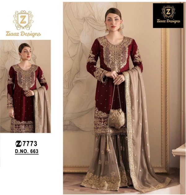 ZIAAZ DESIGNS 663 PAKISTANI SUITS IN INDIA