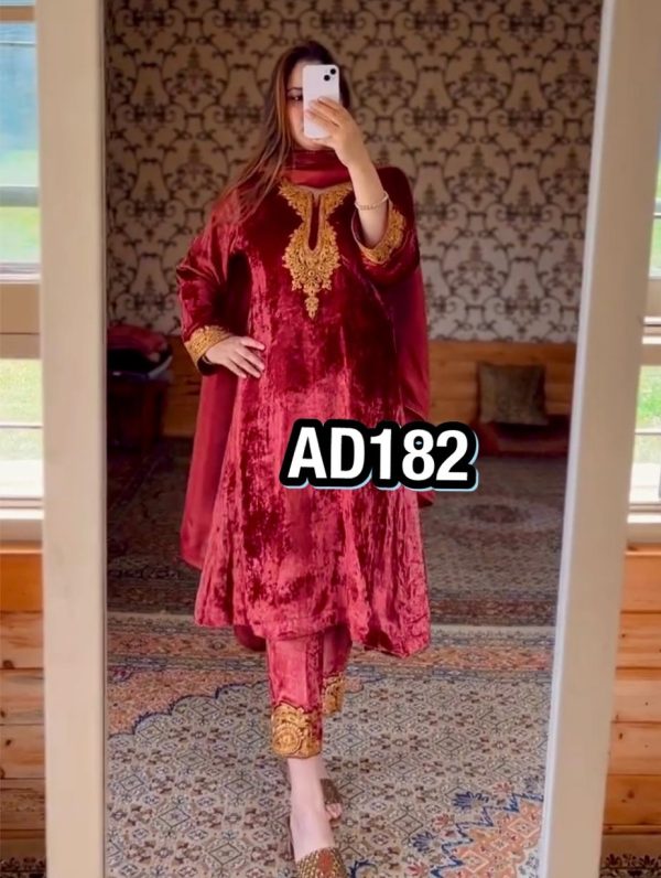 AAROHI DESIGNER AD 182 VELVET SALWAR SUITS