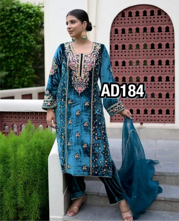 AAROHI DESIGNER AD 184 VELVET SALWAR SUITS