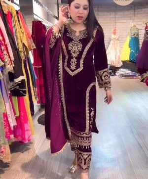 AAROHI DESIGNER PD 1072 D VELVET PAKISTANI SUITS