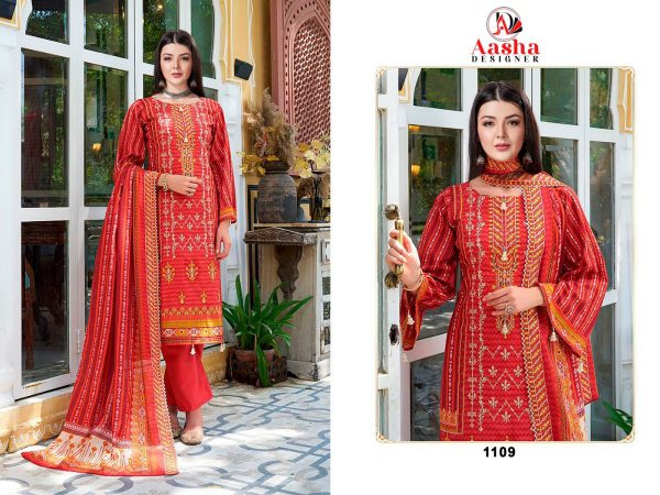 AASHA DESIGNER 1109 PAKISTANI COTTON SUITS