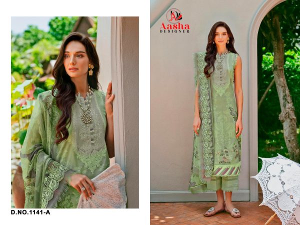 AASHA DESIGNER 1141 A COTTON SALWAR KAMEEZ