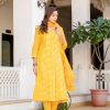 AKSHAR DESIGNER YELLOW COTTON HAND WORK KURTI