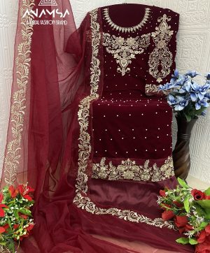 ANAMSA 589 VELVET SUITS MANUFACTURER IN INDIA