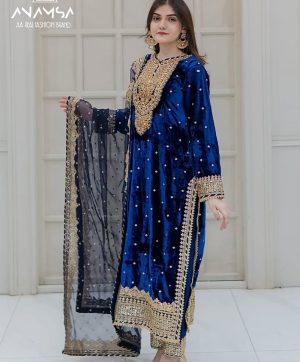 ANAMSA 591 VELVET PAKISTANI SUITS WHOLESALE