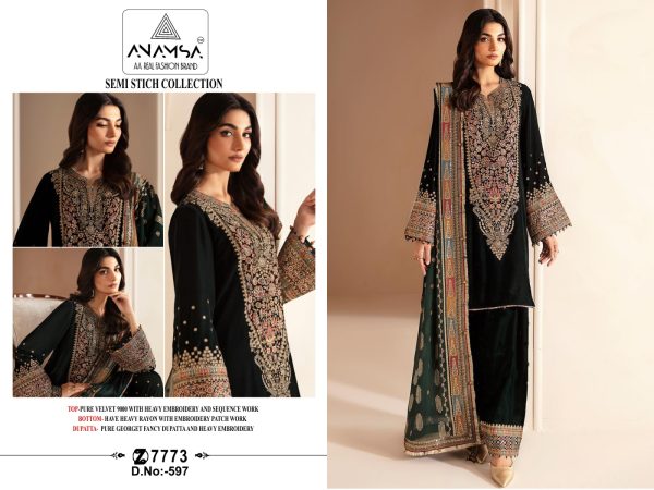 ANAMSA 597 VELVET SALWAR KAMEEZ WHOLESALE