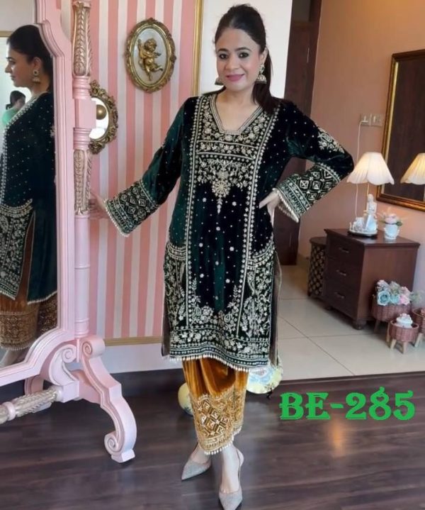 BE 285 DESIGNER VELVET SUITS WHOLESALE