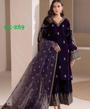 BE 289 DESIGNER VELVET SALWAR KAMEEZ SUITS