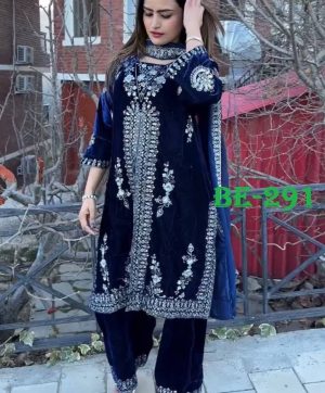 BE 291 DESIGNER VELVET PAKISTANI SUITS WHOLESALE