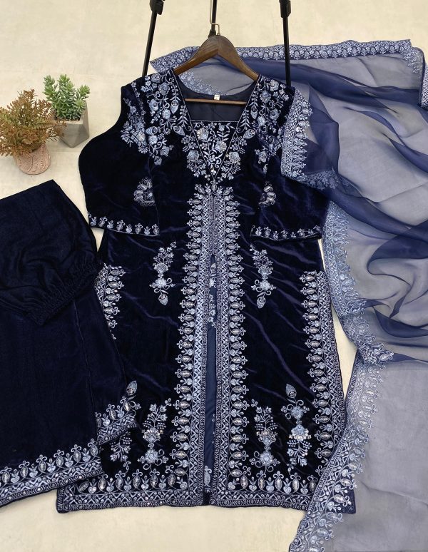 BE 291 DESIGNER VELVET PAKISTANI SUITS WHOLESALE