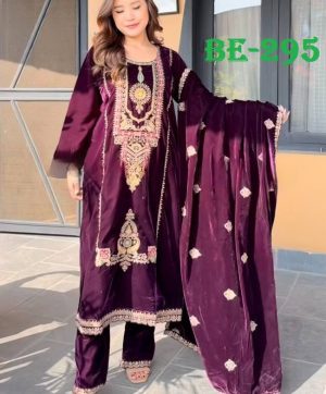 BE 295 DESIGNER VELVET SALWAR SUITS WHOLESALE