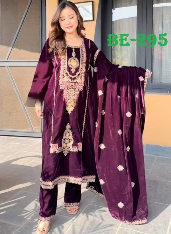 BE 295 DESIGNER VELVET SALWAR SUITS WHOLESALE