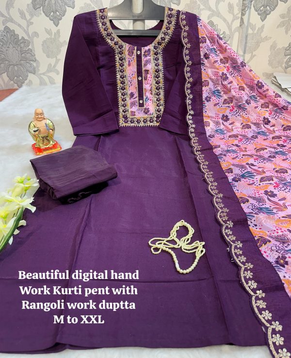 BEAUTIFUL DIGITAL HAND WORK KURTI WHOLESALE