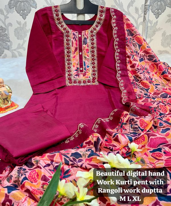 BEAUTIFUL DIGITAL HAND WORK KURTI WHOLESALE