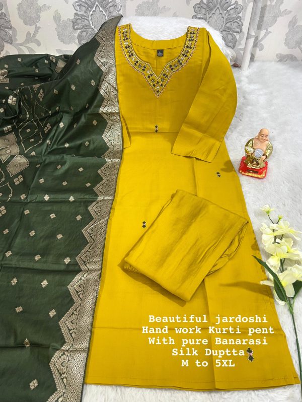 BEAUTIFUL JARDOSHI HAND WORK KURTI WHOLESALE