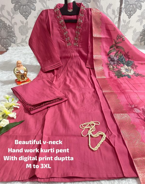 BEAUTIFUL V NECK HAND WORK KURTI MANUFACTURER