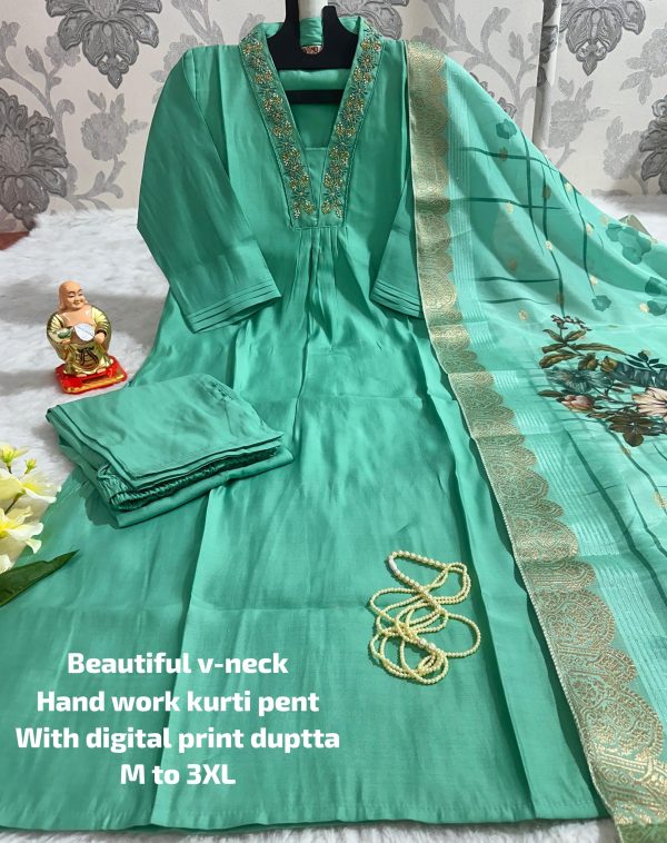 BEAUTIFUL V NECK HAND WORK KURTI MANUFACTURER