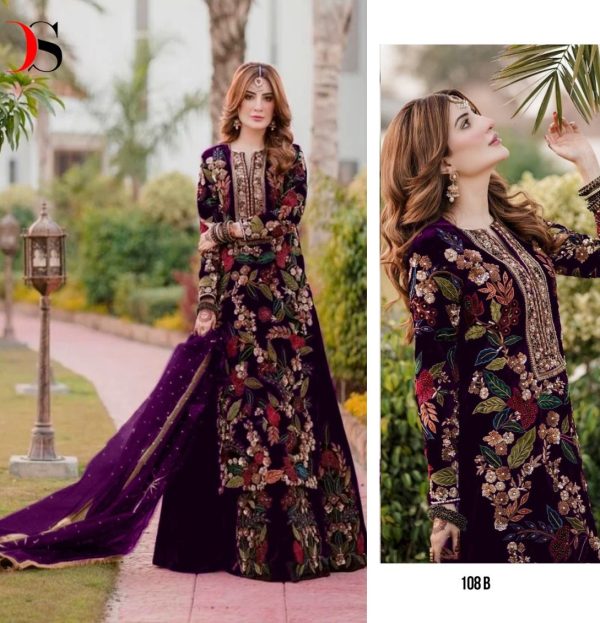 DEEPSY SUITS 108 B VELVET PAKISTANI SUITS IN INDIA