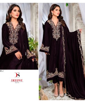 DEEPSY SUITS D 2156 J VELVET PAKISTANI SUITS