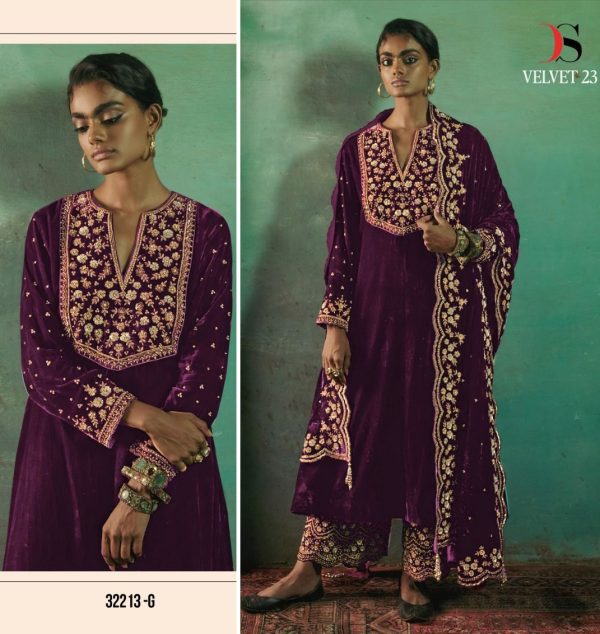 DEEPSY SUITS D 32213 G VELVET 23 PAKISTANI SUITS