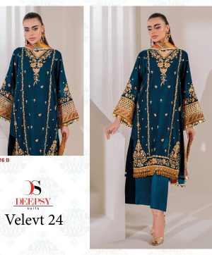 DEEPSY SUITS D 32216 B VELVET 24 SALWAR SUITS